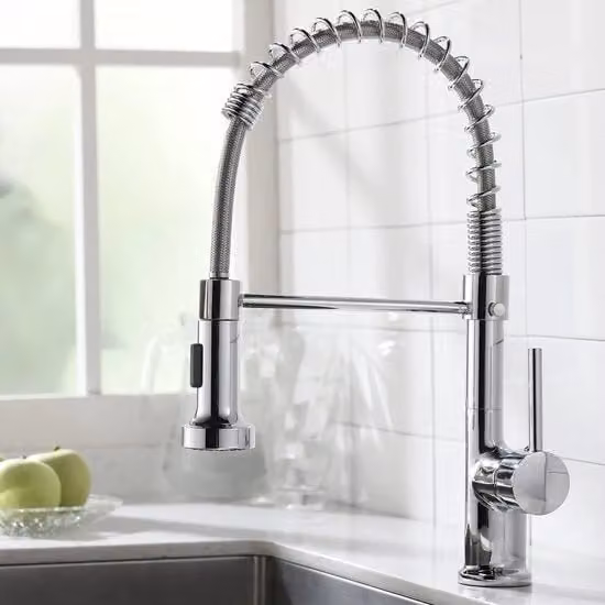 Kraan keukenmengkranen keukenkraan con doccia e rubinetto per lavabo spirale in acciaio inox
