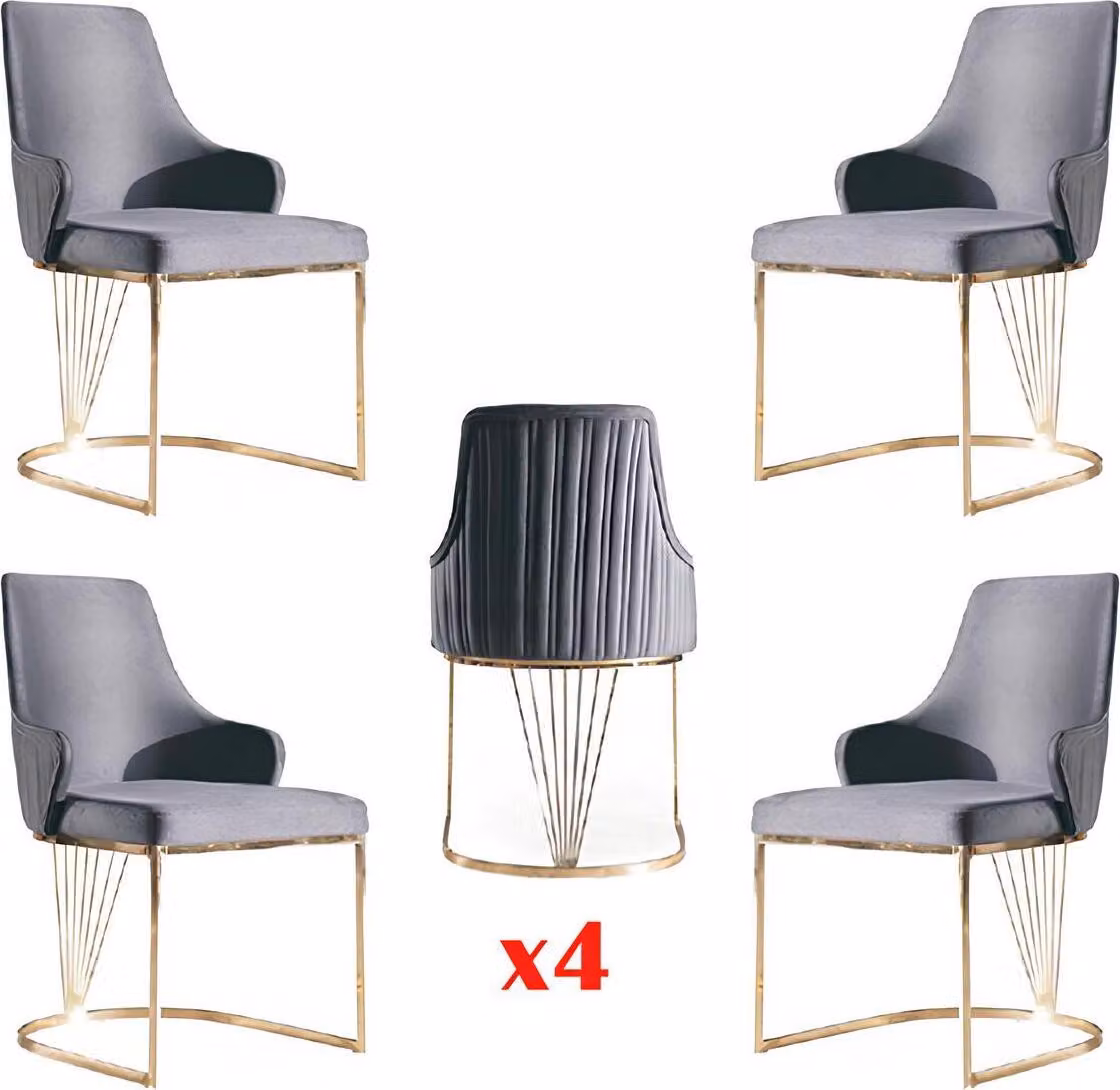Gruppe Set 4x Sessel Stuhl Design Stoff Polster Stühle Gastro Esszimmer Textil