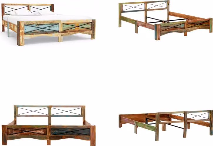 vidaXL Letto in legno massiccio di recupero 180x200 cm - Letto - Letti - Struttura letto in legno - Struttura letto in legno