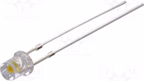 2x LED OSM5DK34E1A, diodi LED a montaggio superficiale (THT), 3 mm, 750÷1120 mcd, luce bianca calda, angolo di emissione 140°, 3 mm