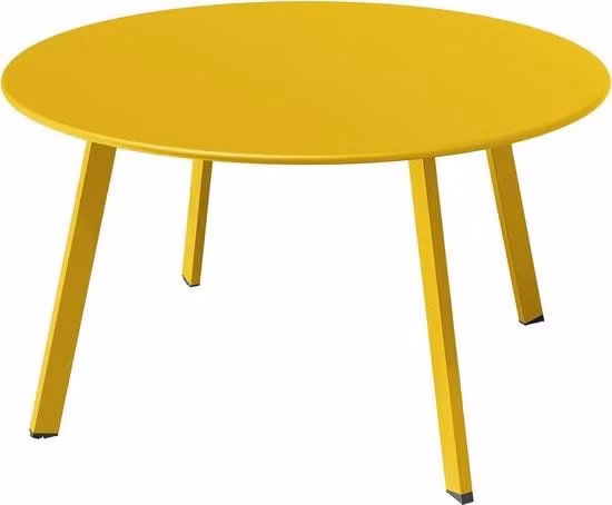 Tavolino da patio, tavolo da esterno, tavolo da balcone, in acciaio pregiato, facile da montare, tavolino per esterni, interni, soggiorno, ufficio (giallo zolfo)