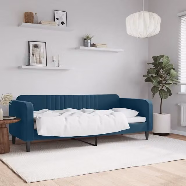 Letto da giorno moderno vidaXL in velluto blu per adulti