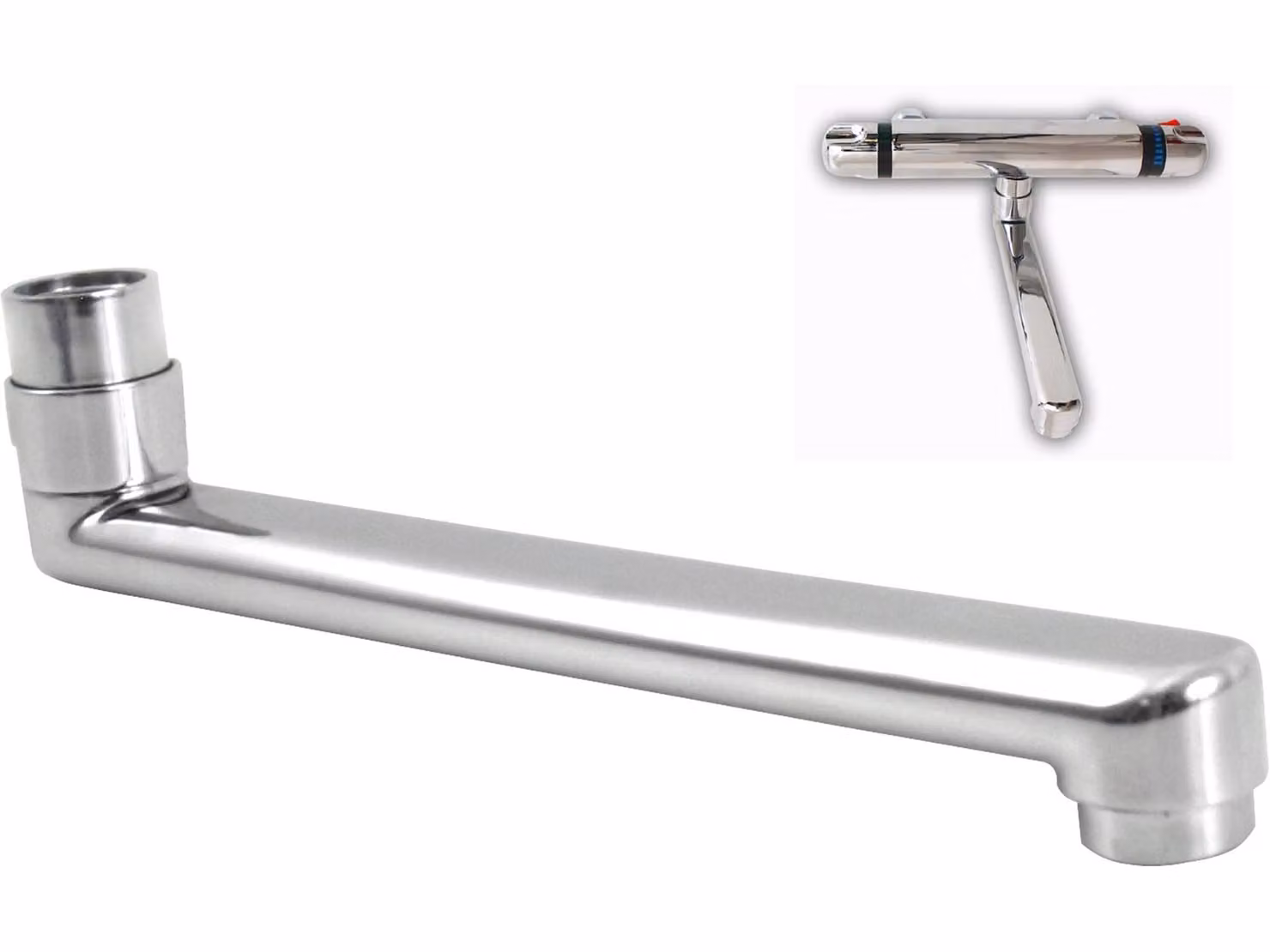 Braccio per miscelatore Balletto (81047) braccio per miscelatore termostatico, se combinato con 81023, 81024, 72023 e 72024 per formare un miscelatore per lavabo, lunghezza 24 cm,