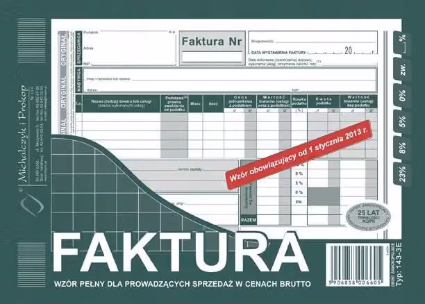 Fattura IVA A5 livello lordo 143-3E