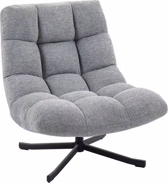 Poltrona girevole senza braccioli in tessuto chenille ¨C Minimal ¨C grigio 75x95x90