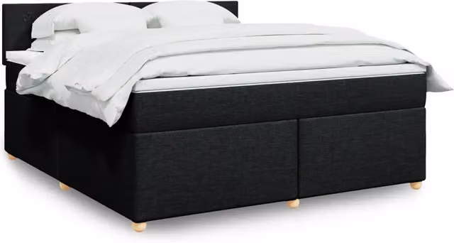 Giroletto a molle con materasso vidaXL in tessuto nero e bianco L/P: 180 x 200 cm