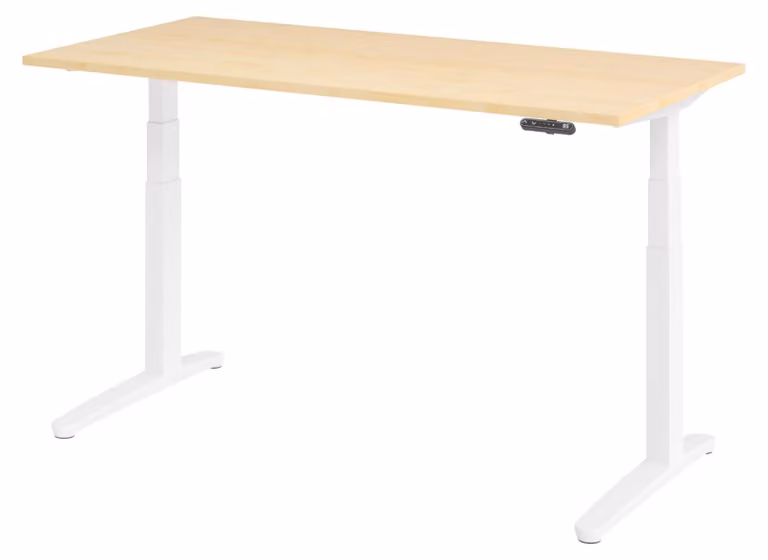 Scrivania elettrica bümö XBHM - Decorazione: acero, dimensioni: 160 x 80 cm, struttura: bianco