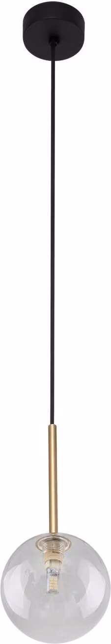 Lampada a sospensione in metallo vetro Ø 12 cm rotonda H: max. 160 cm in oro nero G9 paralume a globo design retrò luce a sospensione