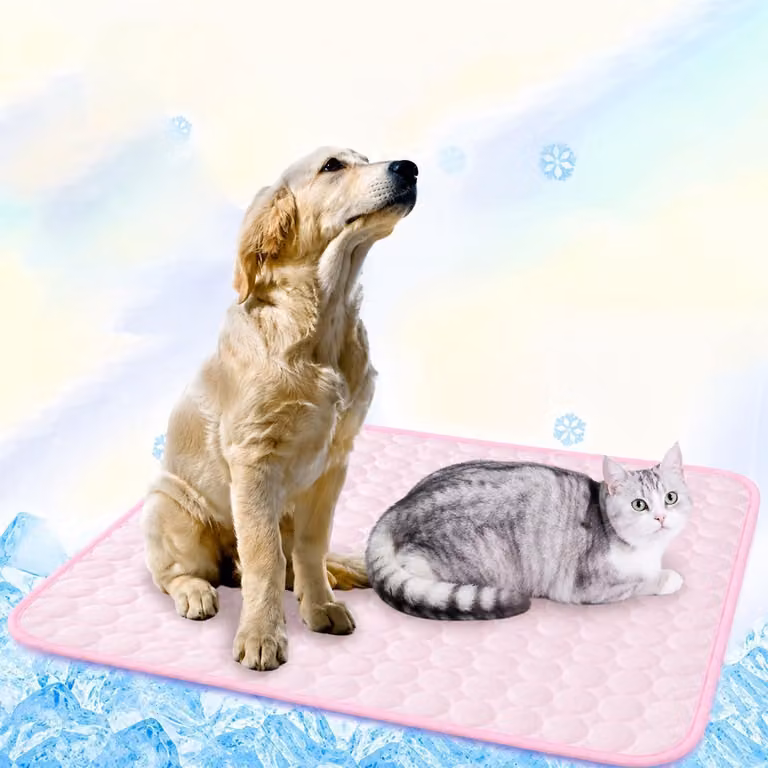Tappetino refrigerante per cani e gatti, autorigenerante, 70x100 cm, rosa