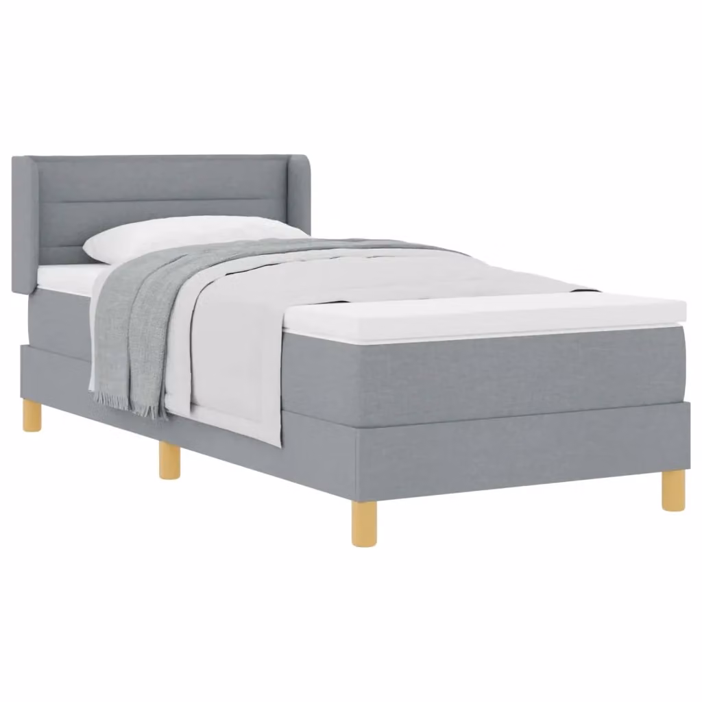 Letto a molle con materasso vidaXL in tessuto grigio, L/P: 200 x 80 cm – 2