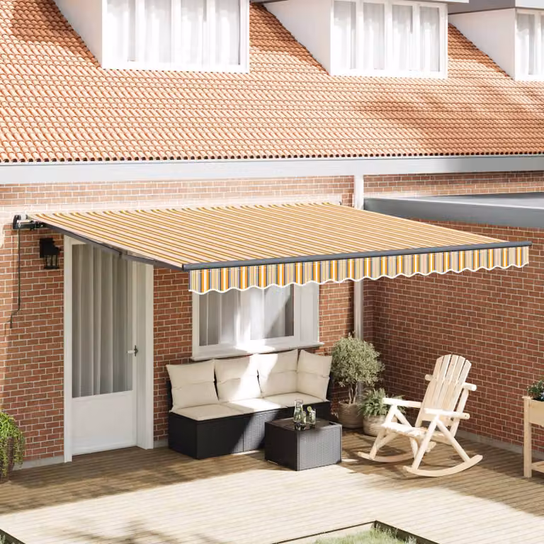 Tenda retrattile vidaXL Multicolore con bracci pieghevoli in alluminio e tessuto in poliestere, L: 400 cm, P: 350 cm