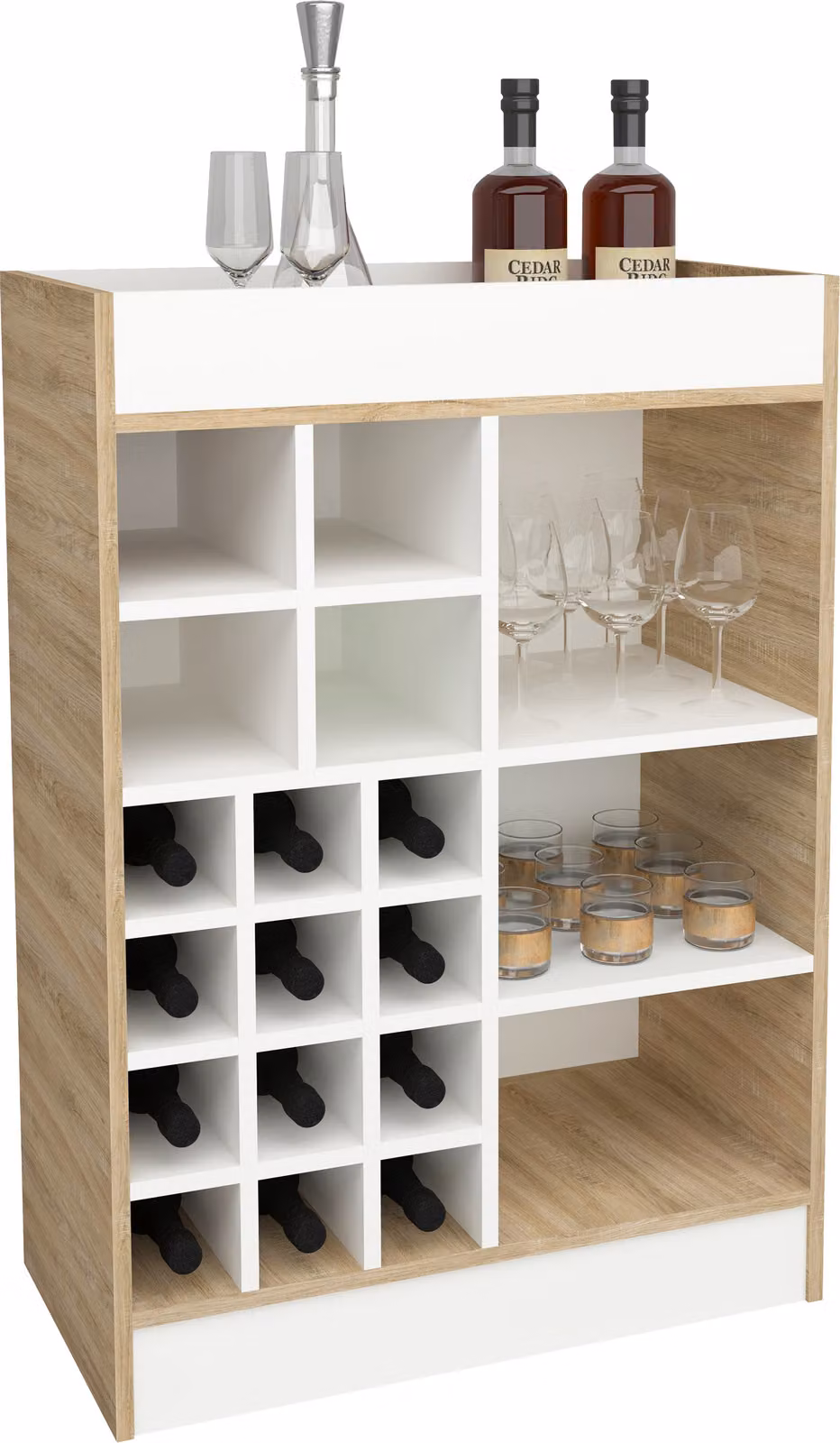 Armadio da vino / Dimensioni ca. H. 100 x W. 70 x D. 38 cm / Mensola da cucina / Mensola / Mensola per vino - Esilo
