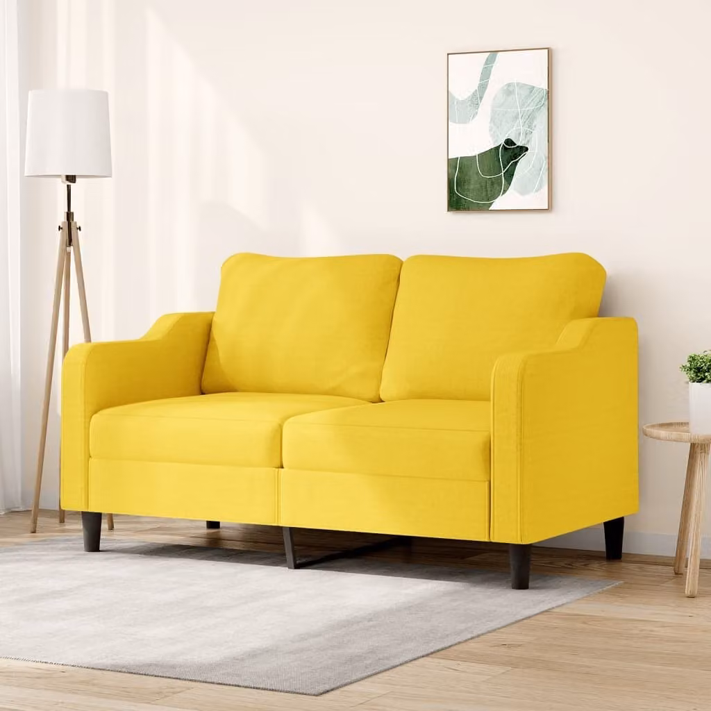 Maison Exclusive - Divano a due posti giallo chiaro 140 cm in tessuto