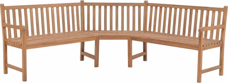 The Living Store Panca angolare da giardino 185x185x90 cm Teak massiccio