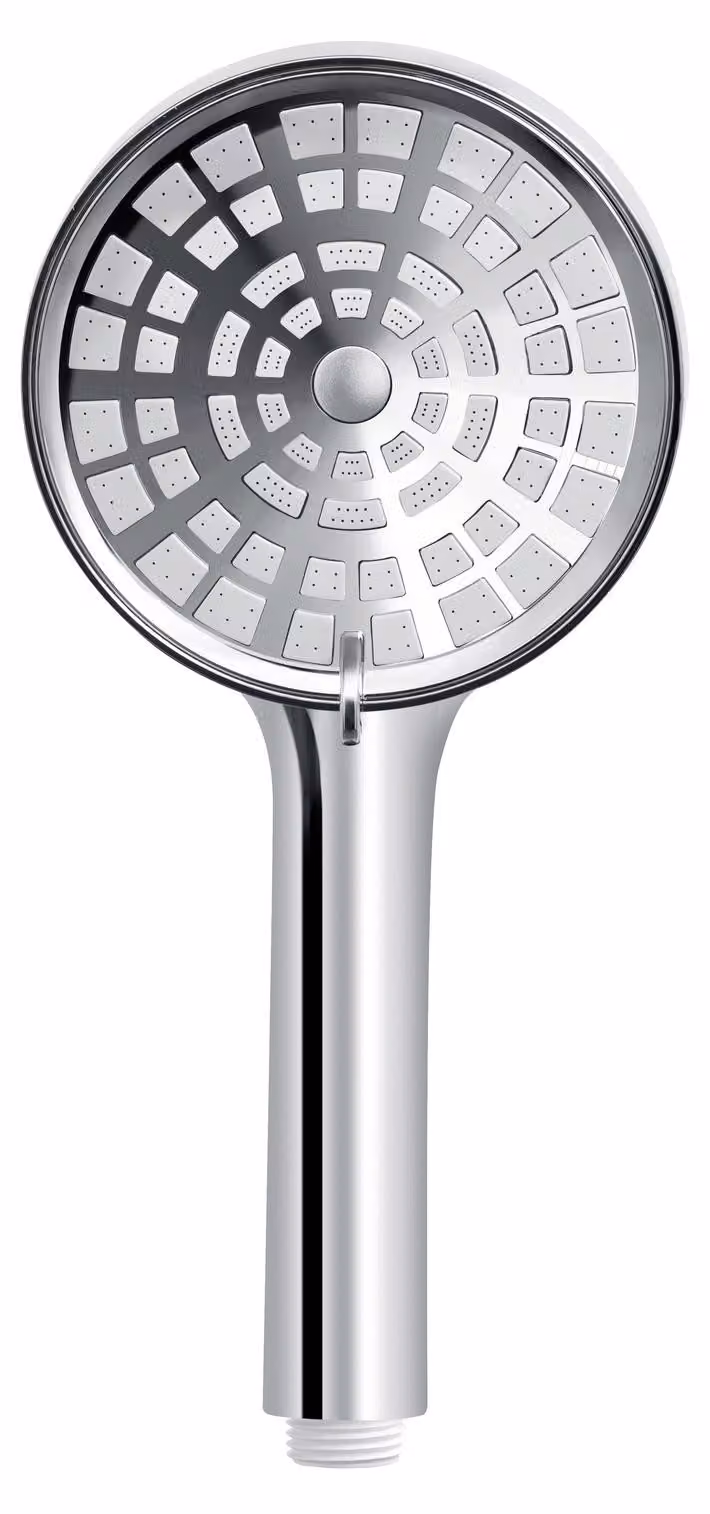 Soffione doccia WENKO Mod. Powerboost, 12 cm, cromo/bianco, ABS adatto a scaldabagni istantanei, 26196100