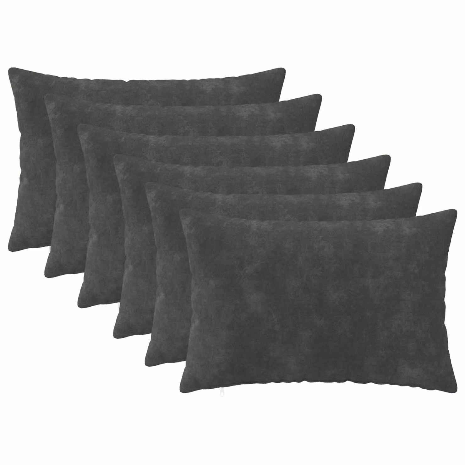 Set di 6 federe vidaXL HEERLEN in microfibra color antracite, L 30 cm x P 50 cm