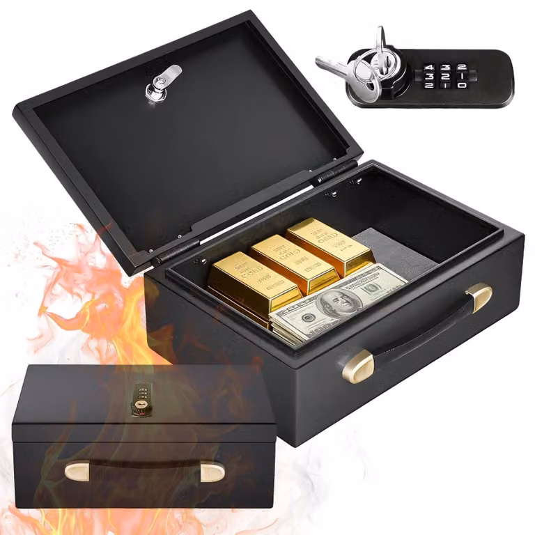 Omgoods - Cassaforte portatile antintrusione con doppia serratura