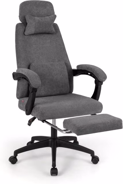 Sedia da ufficio reclinabile da scrivania in tessuto con braccioli imbottiti, Sedia poltrona esecutiva ergonomica-Sedie da ufficio