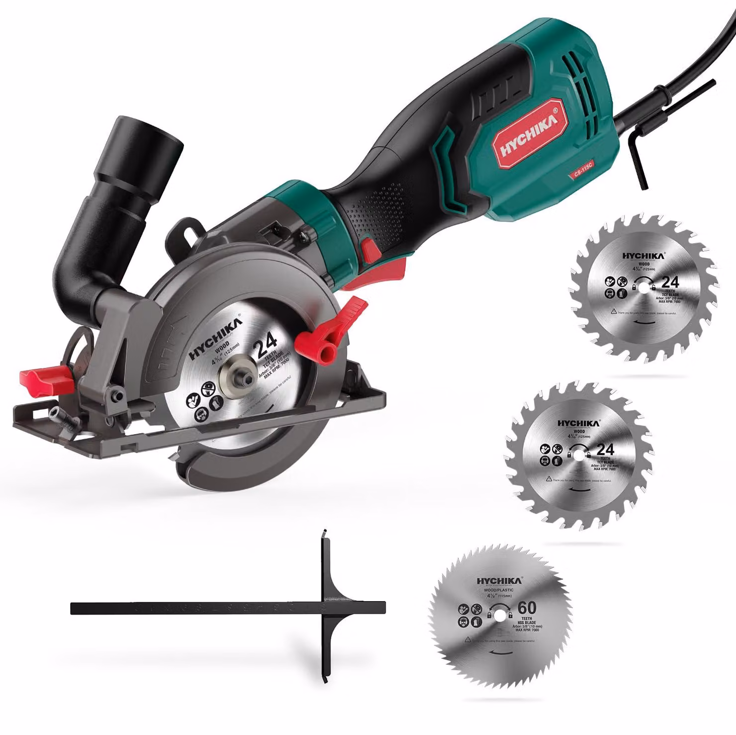 Sega circolare HYCHIKA 750W 3500RPM Massima profondità di taglio 48mm 90 gradi e 68,98