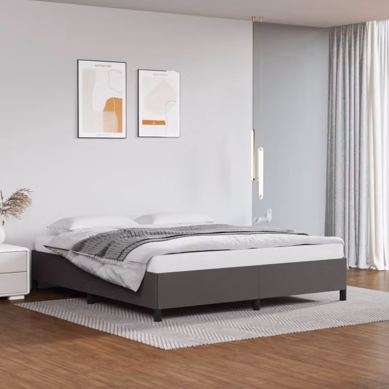 The Living Store Struttura letto grigia 160x200 cm in ecopelle