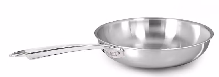 Padella Svasata Alta in alu-inox 3ply satinato, per induzione, un manico, diam. 20cm