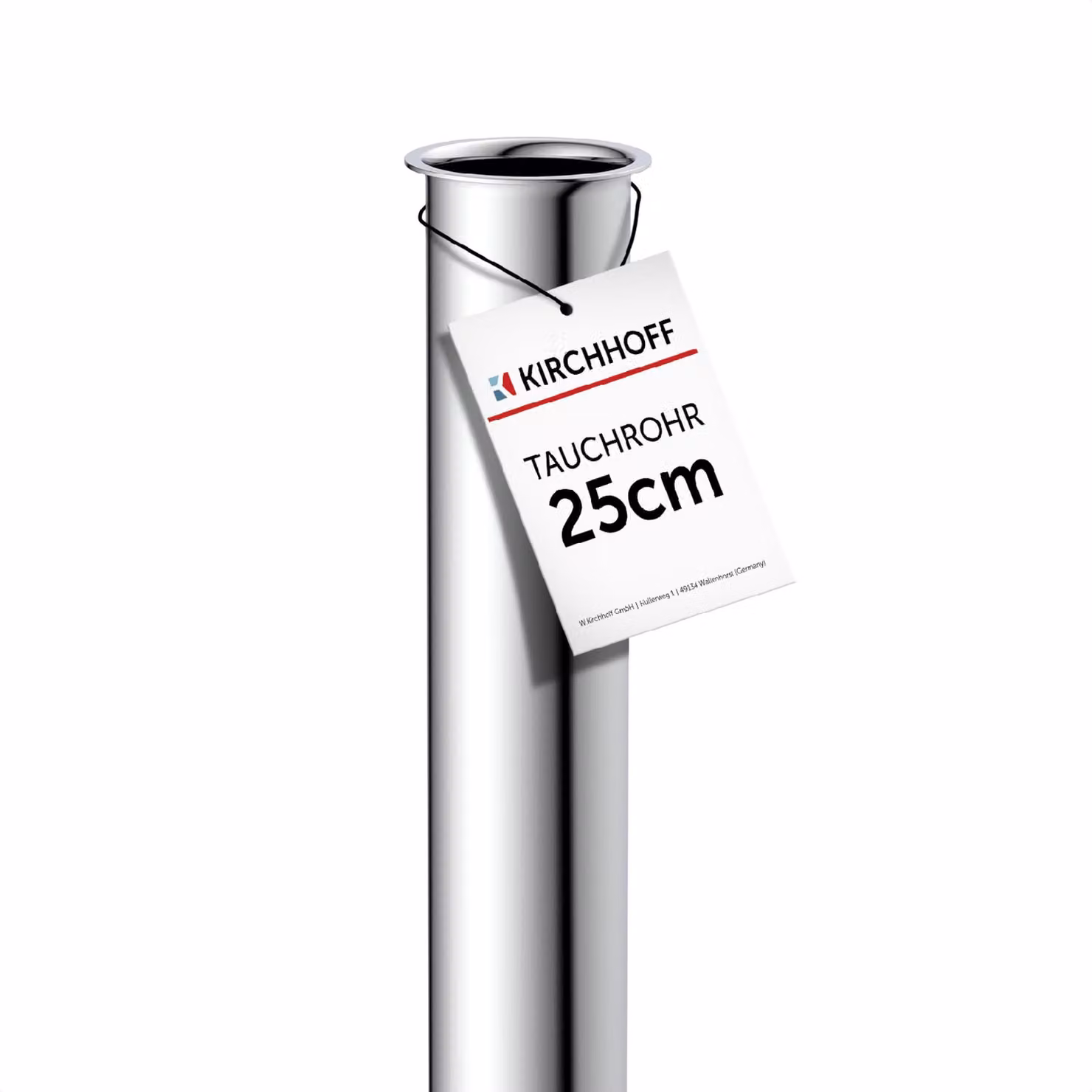 Tubo di scarico per sifone, 25 cm, cromato, 250 mm, 1 1/4 pollici