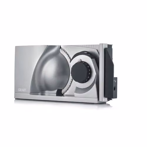GRAEF MYtiny MT1000 Affettatrice pieghevole Made in Germany, metallo, lama Ø170 mm, taglio 0–15 mm, 170W, per pane, compatta, argento