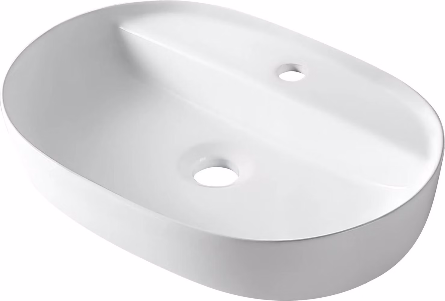 BALNEO, lavabo da appoggio per piano ALVIO, 61,5 x 41,5 cm, Vetroceramica