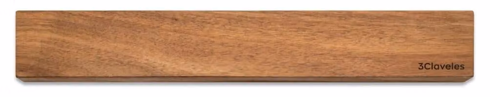 Portacoltelli magnetico in legno di acacia, sistema di montaggio a parete - 3 Claveles