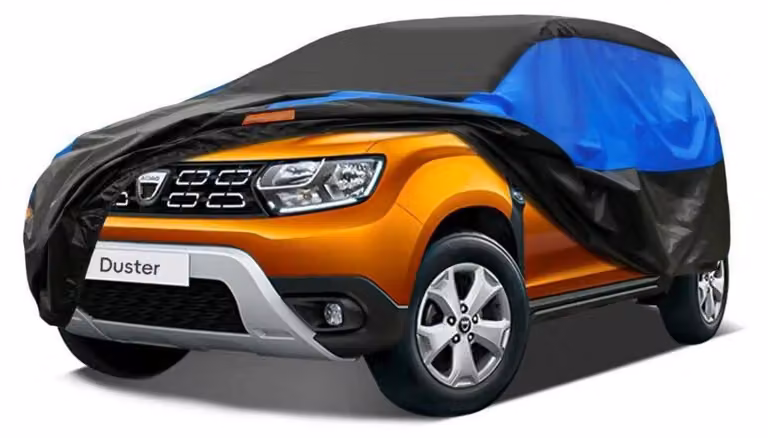 Copertura impermeabile e traspirante per auto, compatibile con Renault Duster (2010-2024), disponibile nei colori nero e blu