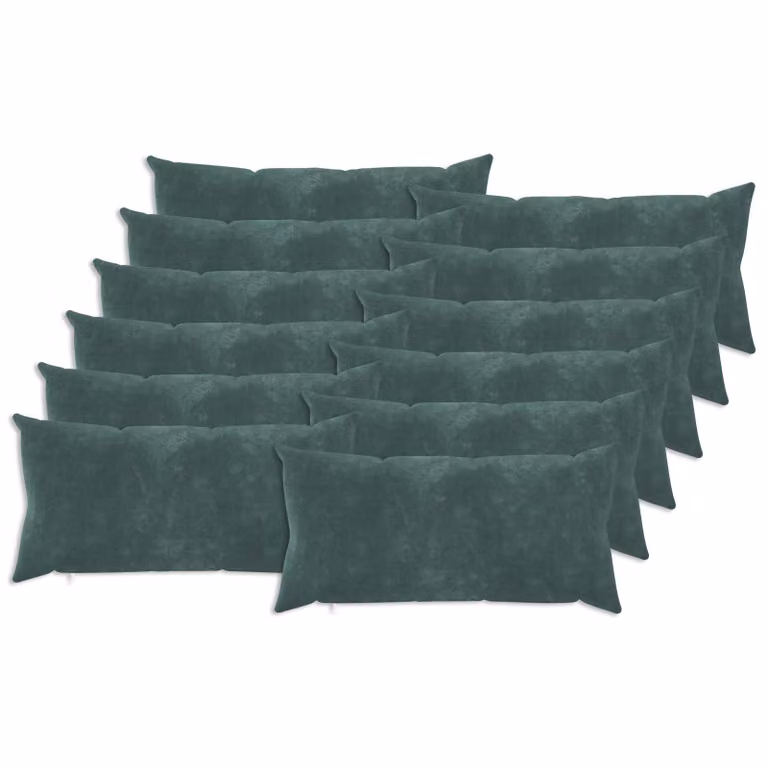 Set di 12 federe vidaXL HEERLEN blu mare in microfibra, L 80 cm x P 40 cm