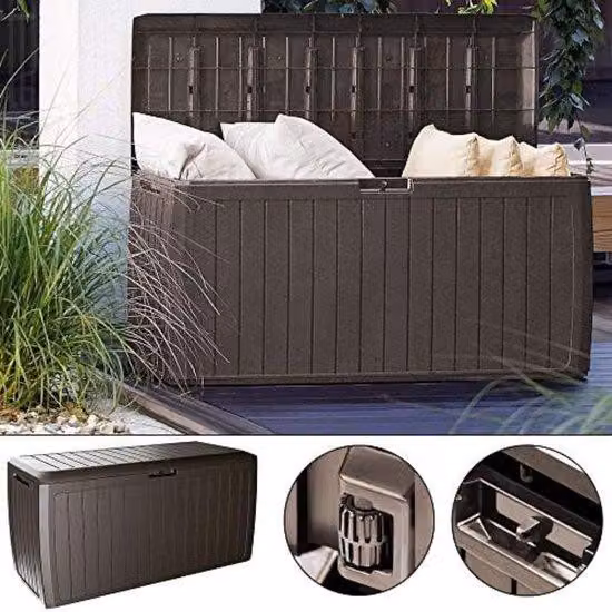 Contenitore per cuscini da esterno - 114 x 60 x 47 cm - legno, marrone