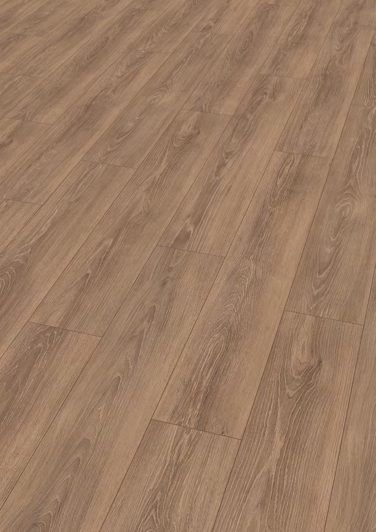Pavimento laminato EGGER NatureSense* EL2163, finitura Newport, effetto legno di quercia marrone, dimensioni 1292x193x8 mm