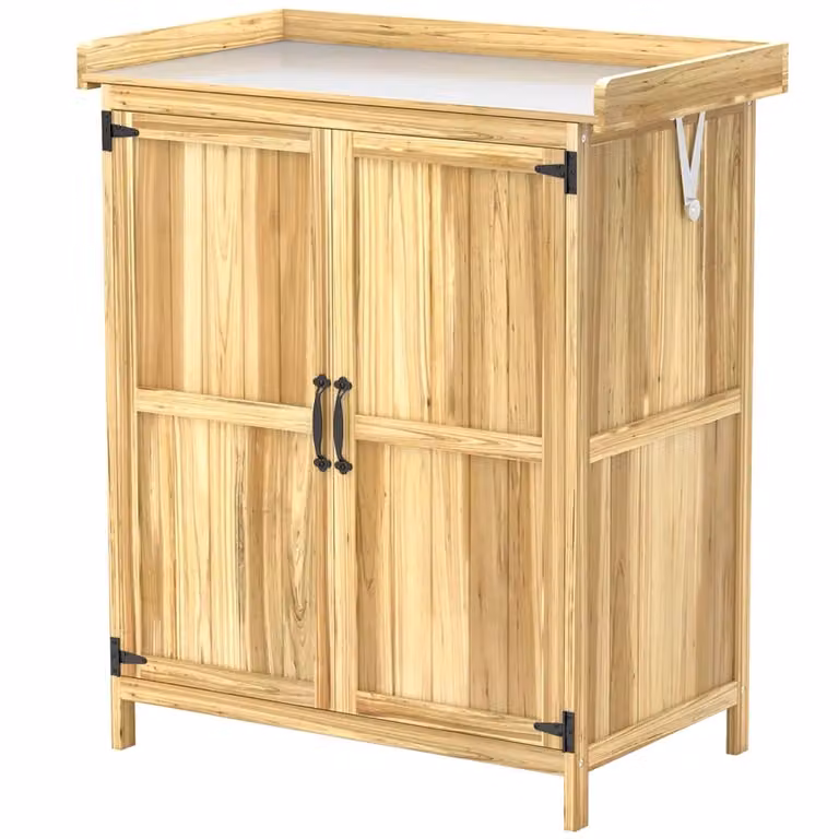 Casetta da giardino Minimal in legno marrone con 2 porte L: 74 cm, P: 43 cm, H: 88 cm
