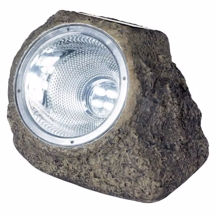 Lampada solare, GALIX Rocher Design, 10 lumen, poliresina, marrone, 4 LED, 14 x 11 cm
