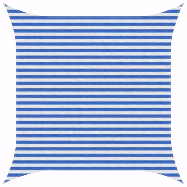 Telo Ombra Quadrato vidaXL in HDPE Blu e Bianco L: 3,6 m x P: 3,6 m