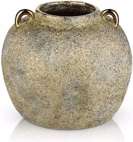 Vaso rustico in oro - decorazione - 1 pezzo - ceramica - 20 cm