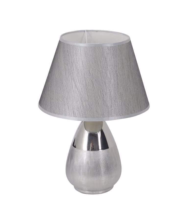 Lampada da tavolo Näve - Materiale: metallo, tessuto - Colore: argento; 3138059