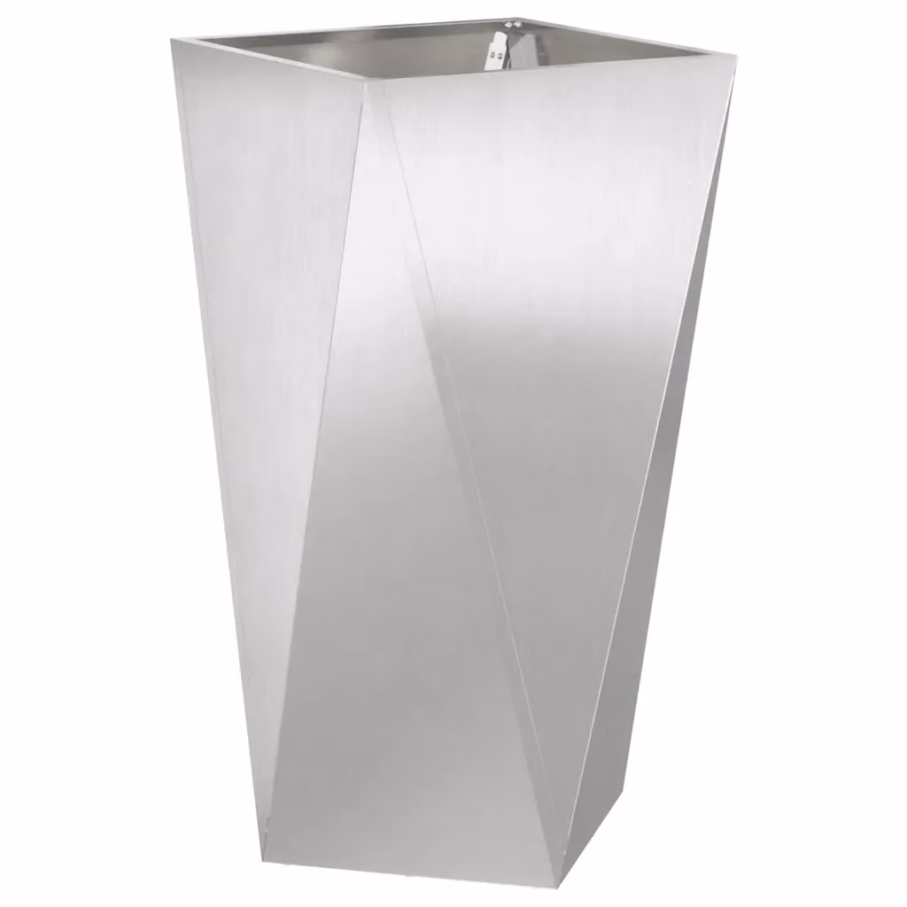Fioriera moderna vidaXL in acciaio inossidabile argento, L/P/H: 40 x 40 x 75 cm – 2