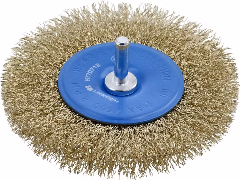 Spazzola abrasiva, diametro 100 mm, filo di ottone da 0,3 mm, 4500 giri al minuto