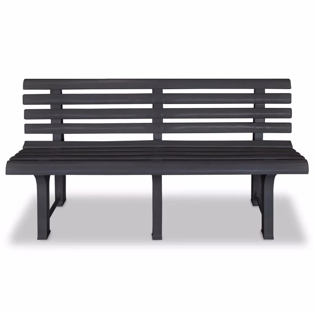 Panchina da giardino in plastica color antracite con design classico e finitura opaca – 2