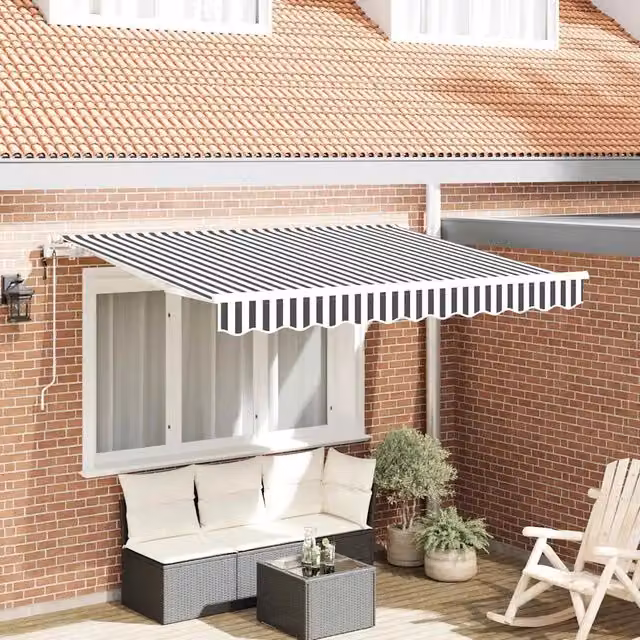 Tenda retrattile-Tenda parasole per balcone Antracite 350 x 200 cm Tessuto 349521
