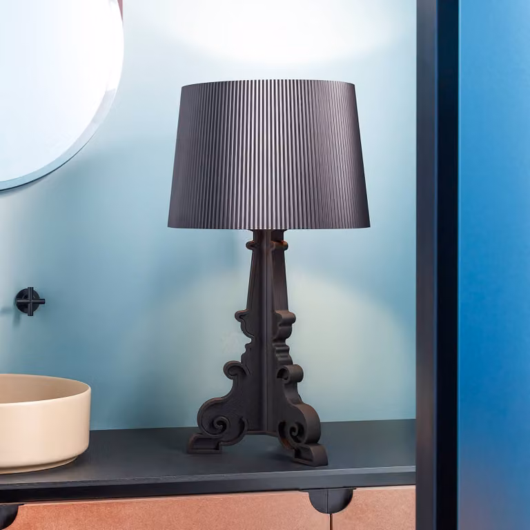 Kartell Lampada da tavolo Bourgie Mat, dimmerabile, Nero, Soggiorno / Sala da pranzo, Plastica, Design, Lampada da tavolo