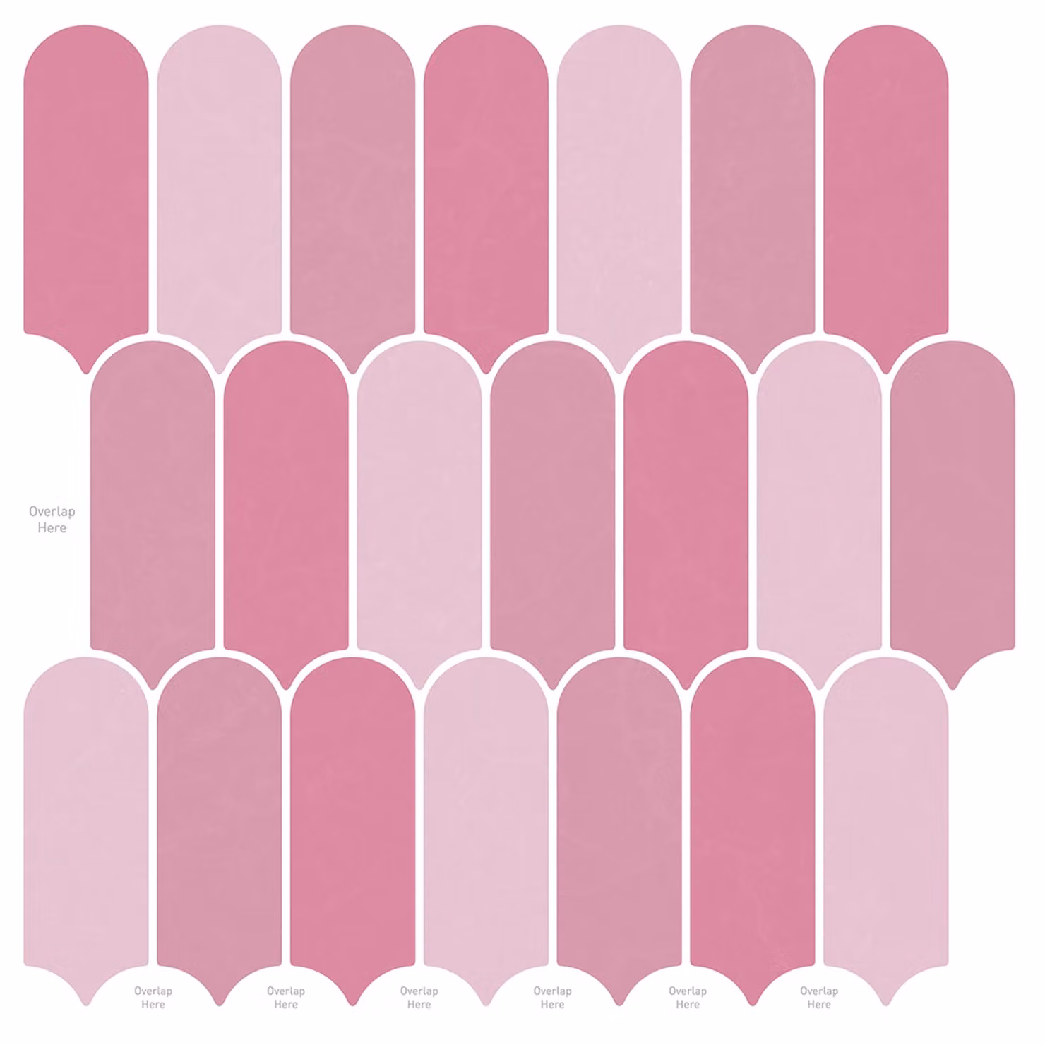 Set di 10 piastrelle vidaXL Piuma rosa in plastica per parete, L/P: 30 x 30 cm