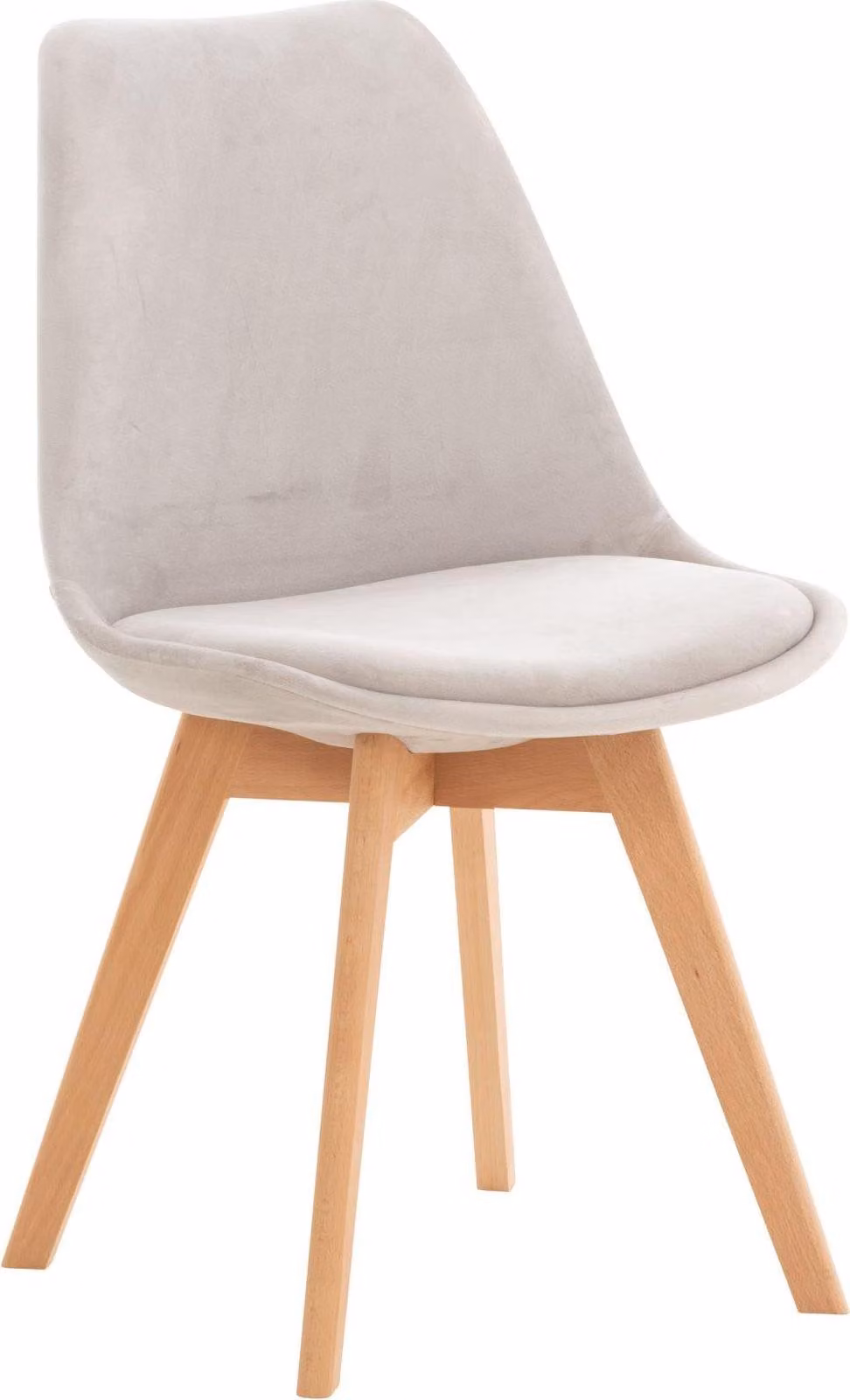 Sedia da pranzo confortevole - Sedia da cucina - Imbottitura di facile manutenzione | Colore: grigio chiaro, Materiale: morbido