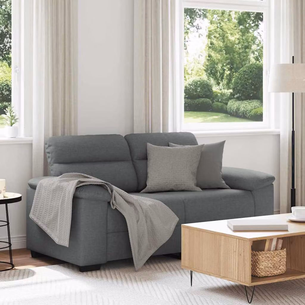vidaXL Divano a 2 Posti Moderno in Tessuto Grigio L: 160 cm, P: 81 cm, H: 84 cm
