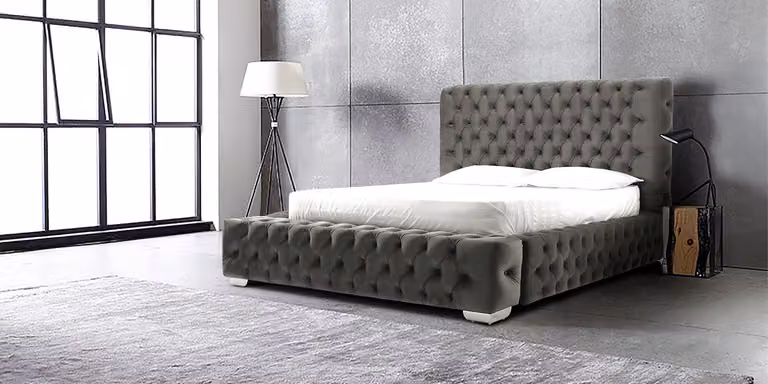 Chesterfield Designer Bett Schlafzimmer Leder Polster 140/160/180/200 cm