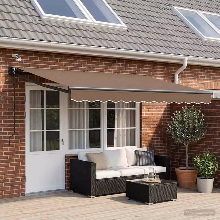 Tettuccio elettrico retrattile vidaXL in alluminio e poliestere colore beige
