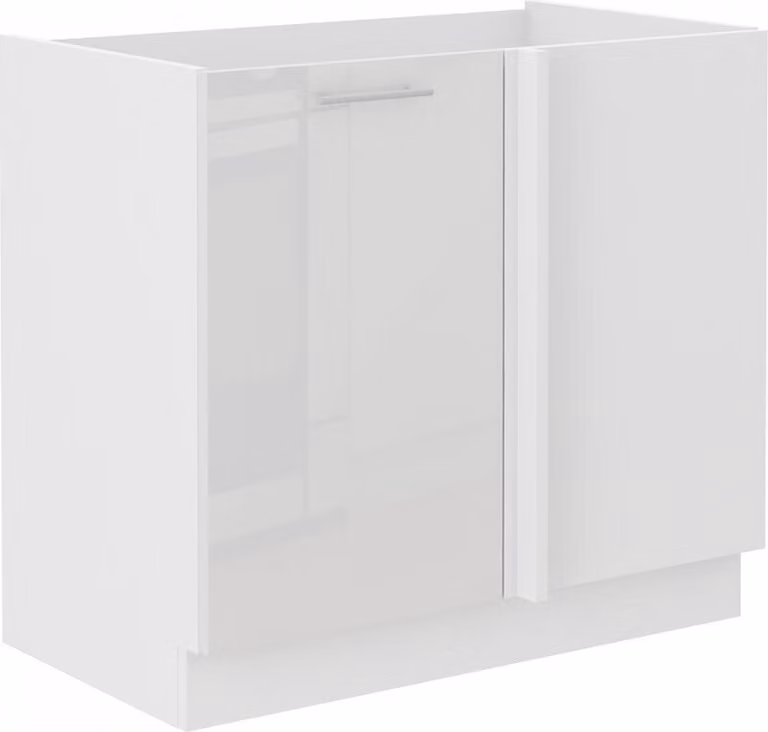 Armadietto allungato ad angolo LAJLA - larghezza 105 cm, bianco