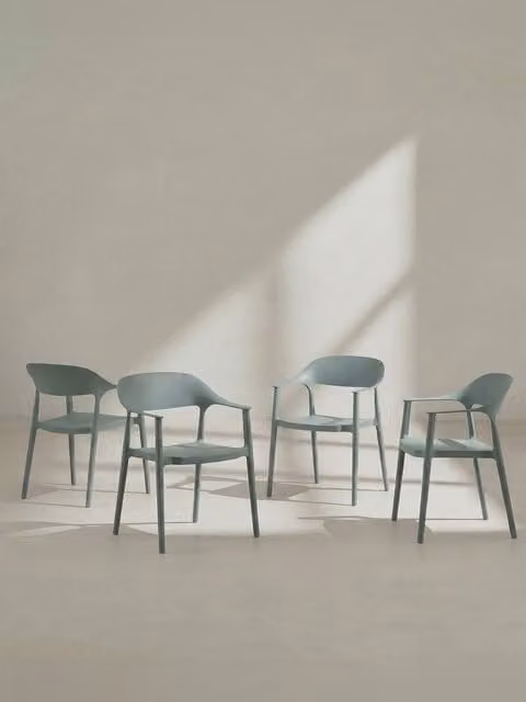 Set di 4 sedie Brunel in polipropilene verde opaco Kenay Home